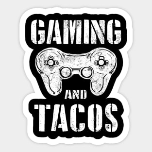 Gaming And Tacos Gamepad Vintage Hobby Video Gamer Gift Sticker